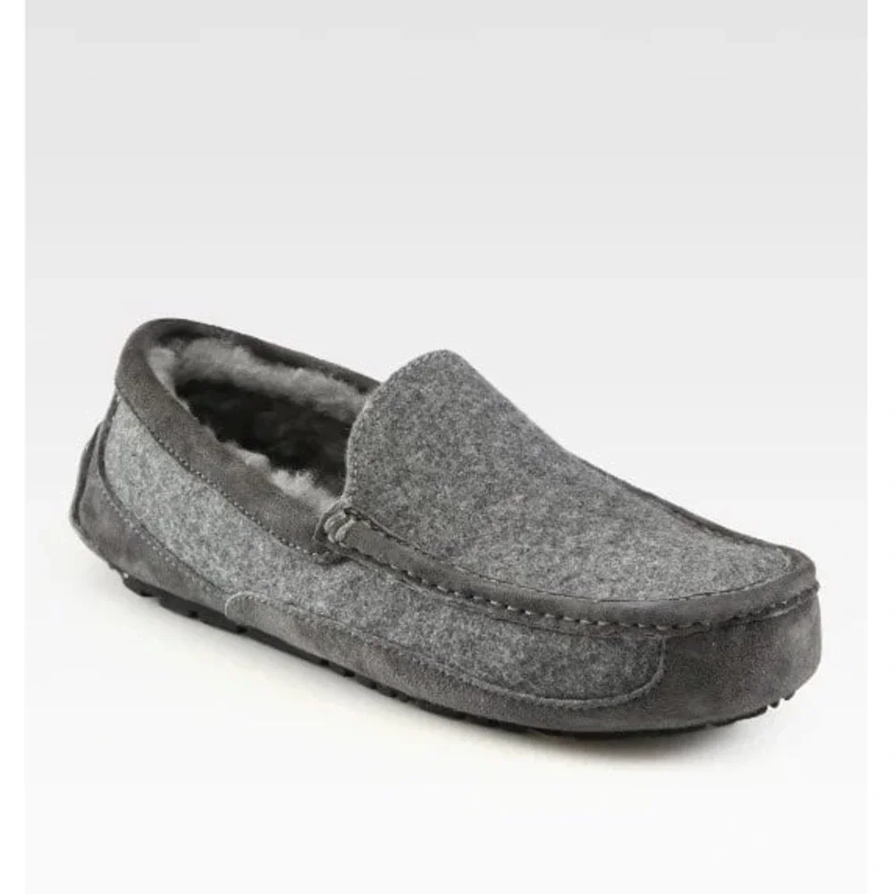 8M - [NEW] UGG Ascot Wool Men's Slipper‎ Grey 1103890